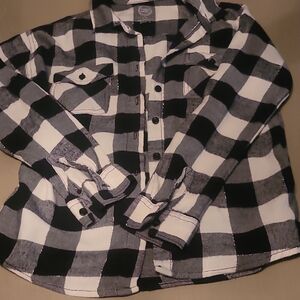 Wonder Nation Black and White Checkered Button Down Shirt